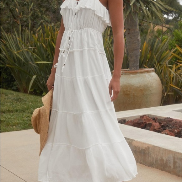 Anthropologie Dresses & Skirts - White anthropology tiered A line Maxi dress size medium